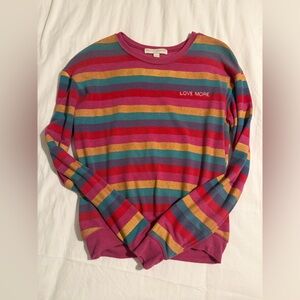Spiritual Gangster Pink and Red Striped Top